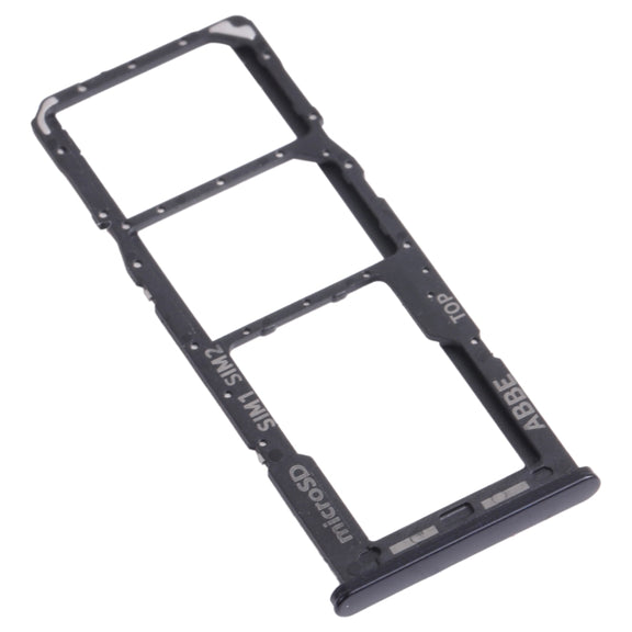 For Samsung Galaxy A22 SM-A225 SIM Card Tray + SIM Card Tray + Micro SD Card Tray (Black)