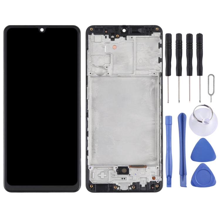 Original Super AMOLED LCD Screen for Samsung Galaxy A31 SM-A315 Digitizer Full Assembly with Frame (Black)