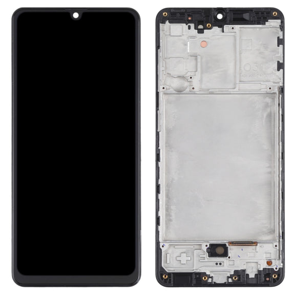 Original Super AMOLED LCD Screen for Samsung Galaxy A31 SM-A315 Digitizer Full Assembly with Frame (Black)