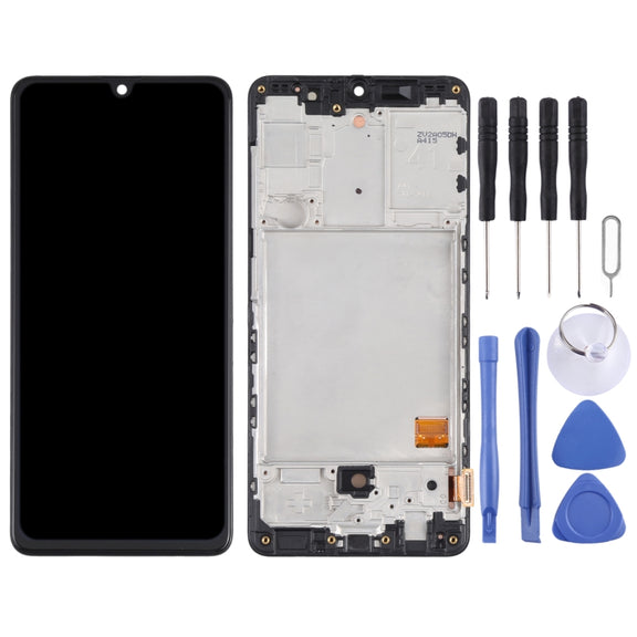 Original Super AMOLED LCD Screen for Samsung Galaxy A41 SM-A415 Digitizer Full Assembly with Frame (Black)