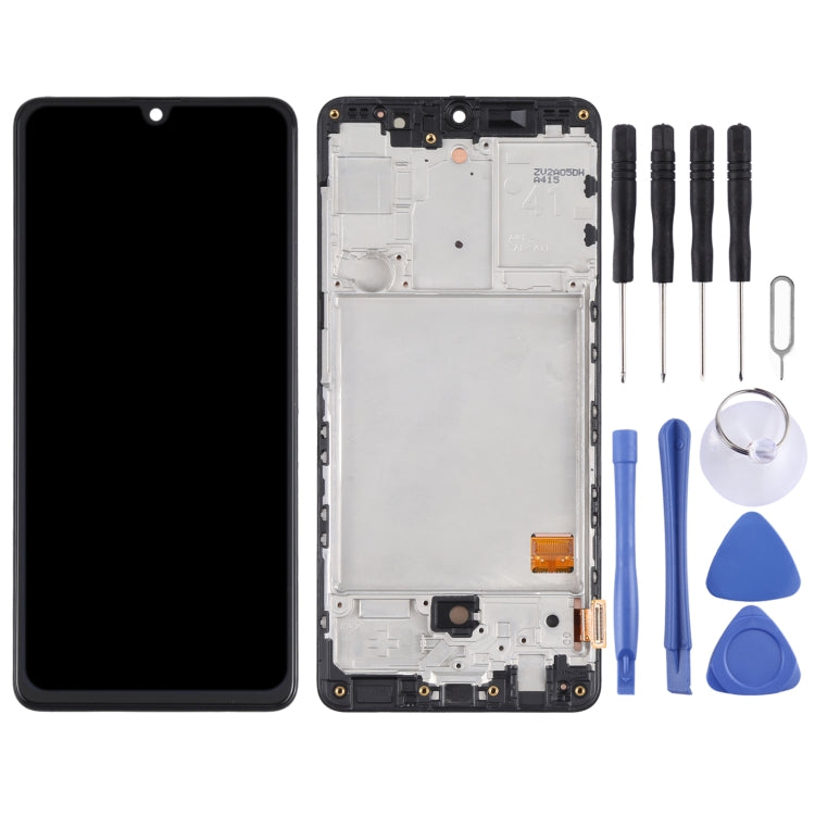 Original Super AMOLED LCD Screen for Samsung Galaxy A41 SM-A415 Digitizer Full Assembly with Frame (Black)