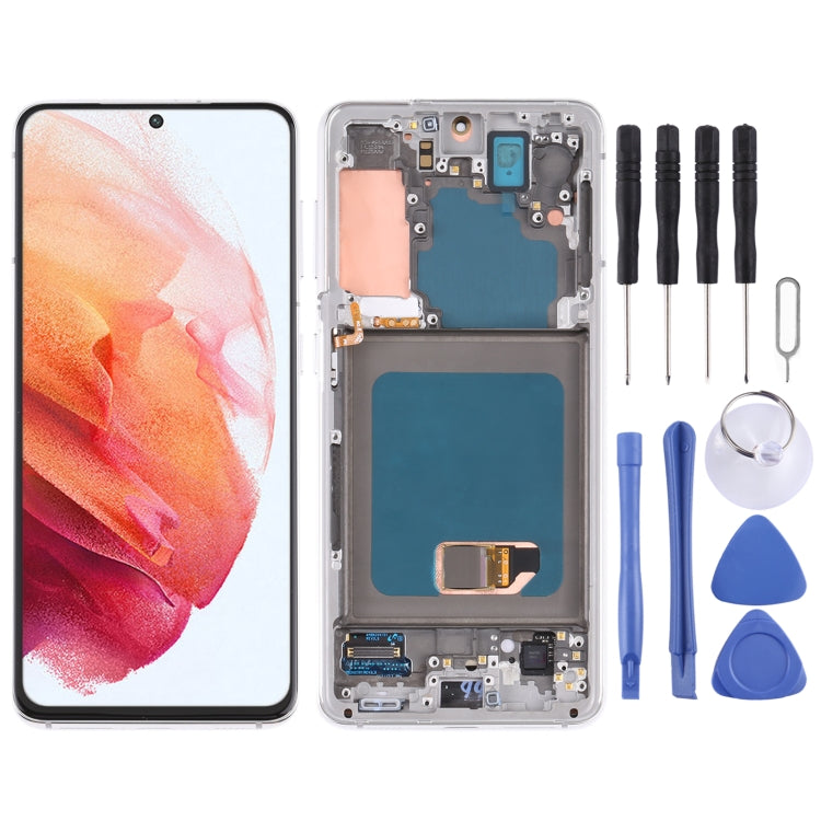 Original Super AMOLED LCD Screen For Samsung Galaxy S21 4G/S21 5G SM-G990 SM-G991 Digitizer Full Assembly with Frame (Silver) - free shipping - PMc TechLife - Order now!