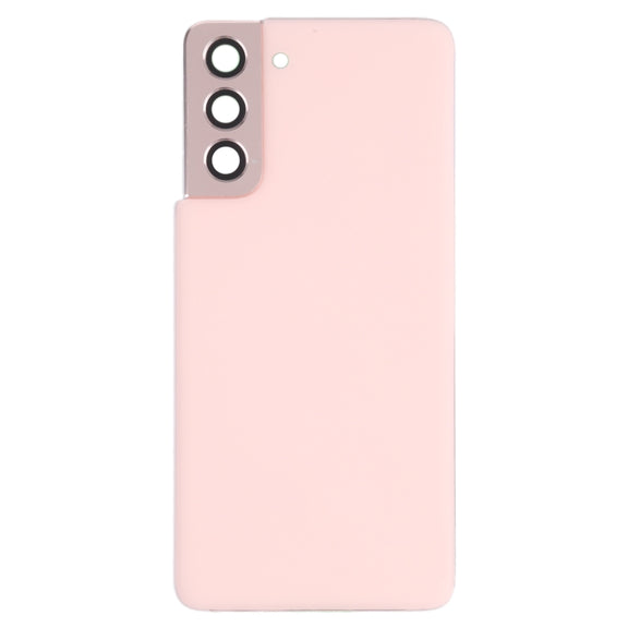 For Samsung Galaxy S21 5G Battery Back Cover with Camera Lens Cover (Pink)