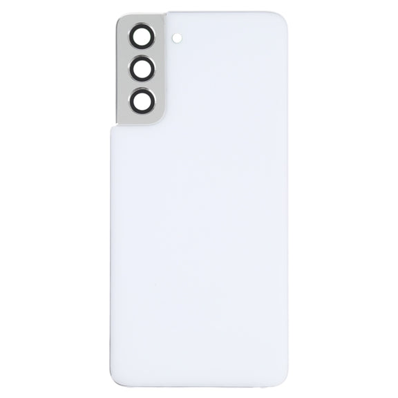 For Samsung Galaxy S21 5G Battery Back Cover with Camera Lens Cover (White)