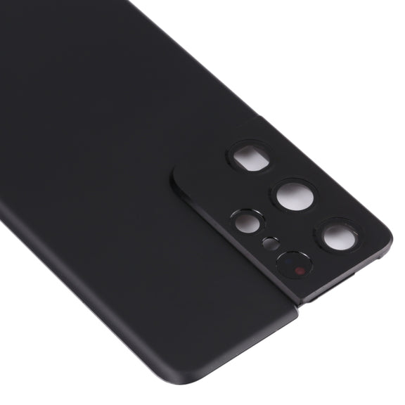 For Samsung Galaxy S21 Ultra 5G Battery Back Cover with Camera Lens Cover (Black)