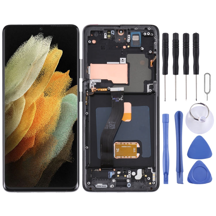 Original Super AMOLED LCD Screen For Samsung Galaxy S21 Ultra 5G SM-G998B Digitizer Full Assembly with Frame (Black) - free shipping - PMC TechLife - Order now!
