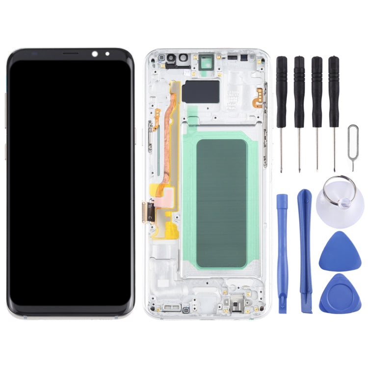 OLED LCD Screen for Samsung Galaxy S8+ SM-G955 Digitizer Full Assembly with Frame (Silver) - free shipping - PMc TechLife - Order now!