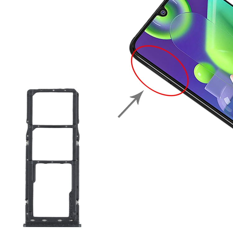 For Samsung Galaxy M21 SM-M215 SIM Card Tray + SIM Card Tray + Micro SD Card Tray (Black) - free shipping - PMc TechLife - Order now!
