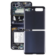 For Samsung Galaxy Z Flip 4G SM-F700 Glass Battery Back Cover (Black)
