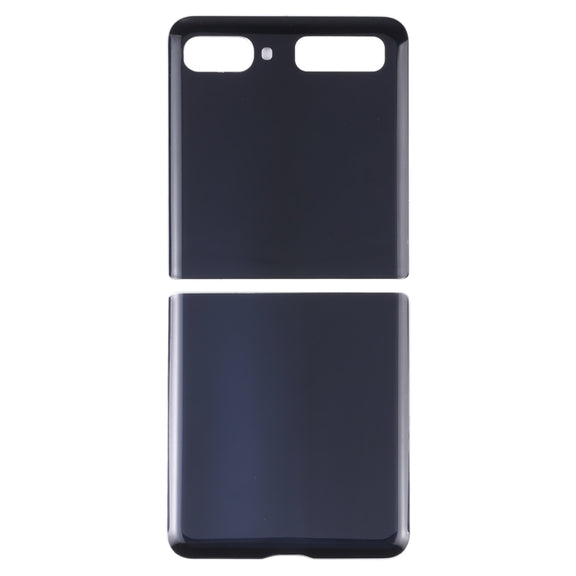 For Samsung Galaxy Z Flip 4G SM-F700 Glass Battery Back Cover (Black)