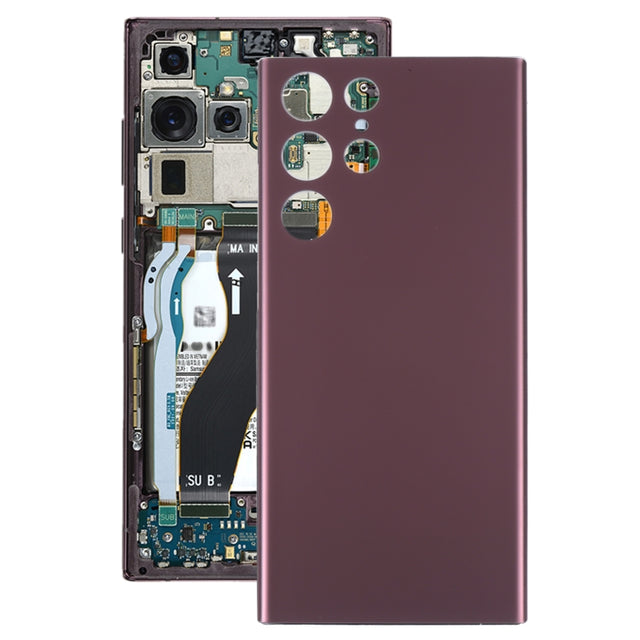 For Samsung Galaxy S22 Ultra Battery Back Cover (Dark Red)