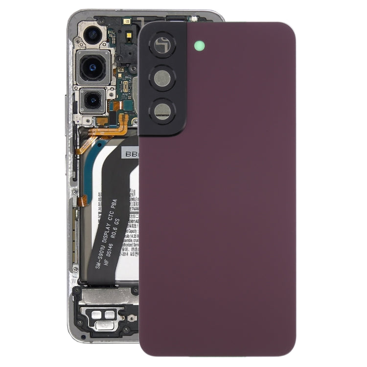 For Samsung Galaxy S22 5G SM-S901B Battery Back Cover with Camera Lens Cover (Purple) - free shipping - PMc TechLife - Order now!