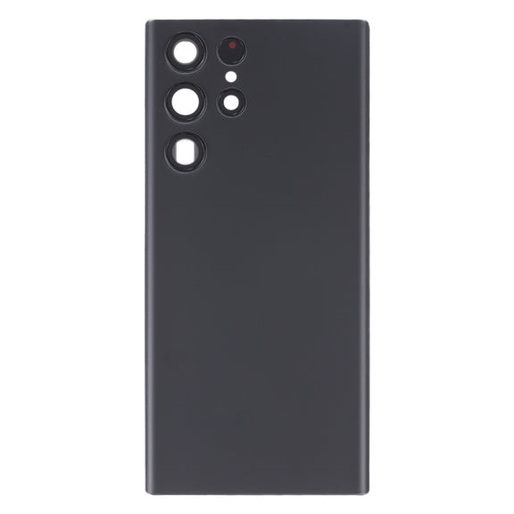 For Samsung Galaxy S22 Ultra 5G SM-S908B Battery Back Cover with Camera Lens Cover (Black)