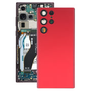 For Samsung Galaxy S22 Ultra 5G SM-S908B Battery Back Cover with Camera Lens Cover (Red)