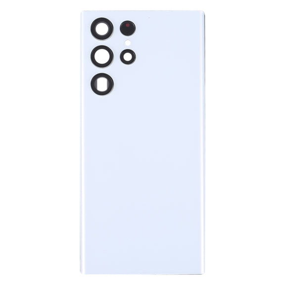 For Samsung Galaxy S22 Ultra 5G SM-S908B Battery Back Cover with Camera Lens Cover (White)