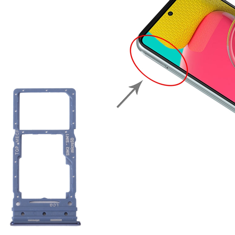 For Samsung Galaxy M53 SM-M536B Original SIM Card Tray + Micro SD Card Tray (Blue)