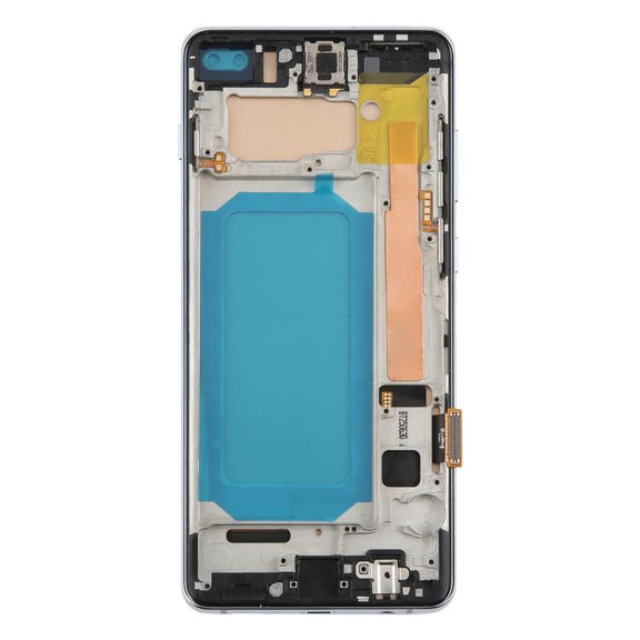 For Samsung Galaxy S10+ SM-G975F 6.38 inch TFT LCD Screen Digitizer Full Assembly with Frame, Not Supporting Fingerprint Identification(Blue)