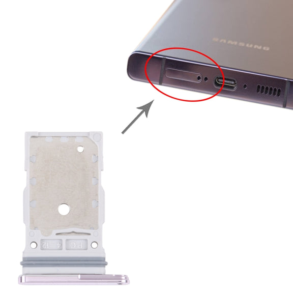 For Samsung Galaxy S23 Ultra SM-S918B Original SIM Card Tray + SIM Card Tray(Pink)