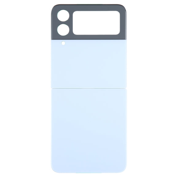 For Samsung Galaxy Z Flip4 SM-F721B Battery Back Cover with Camera Lens Cover(Blue)