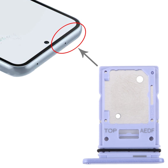 For Samsung Galaxy A54 SM-A546 Original SIM Card Tray + Micro SD Card Tray (Purple)