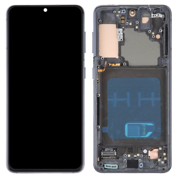 6.2 inch OLED Material LCD Screen for Samsung Galaxy S21 5G SM-G991B Digitizer Full Assembly With Frame (Black)