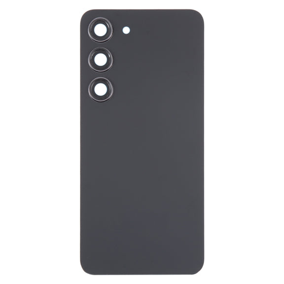 For Samsung Galaxy S23 SM-S911B OEM Glass Battery Back Cover with Camera Lens Cover(Black)