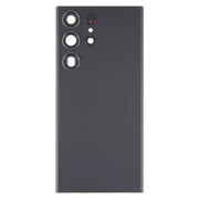 For Samsung Galaxy S23 Ultra SM-S918 Glass Battery Back Cover with Camera Lens Cover(Black)