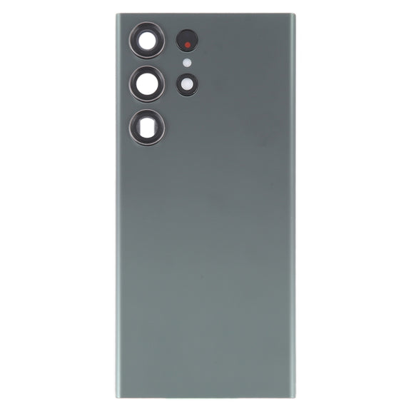 For Samsung Galaxy S23 Ultra SM-S918 Glass Battery Back Cover with Camera Lens Cover(Green)