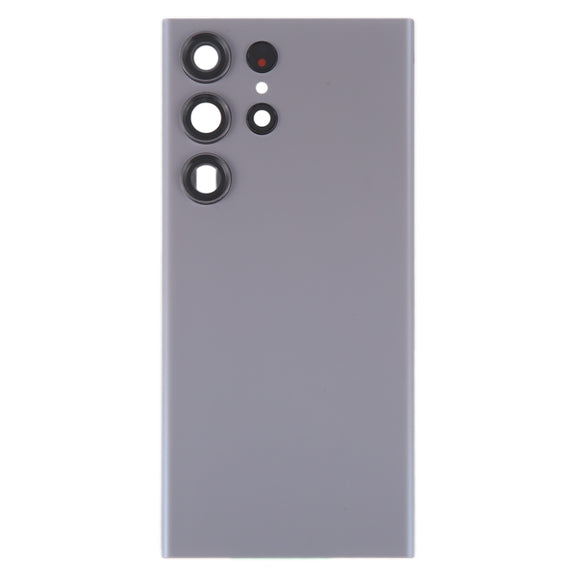 For Samsung Galaxy S23 Ultra SM-S918 Glass Battery Back Cover with Camera Lens Cover(Grey)