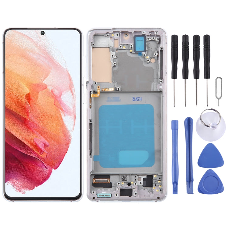For Samsung Galaxy S21 5G SM-G991 TFT LCD Screen Digitizer Full Assembly with Frame (Silver) - free shipping - PMc TechLife - Order now!