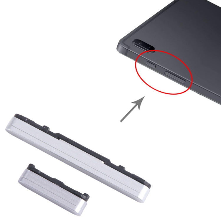 For Samsung Galaxy Tab S7 FE SM-T730/T733/T736B/T735 Original 1set Power Button + Volume Control Button (Silver) - free shipping - PMC Jewellery - Order now!