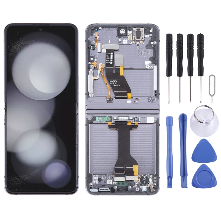 For Samsung Galaxy Z Flip5 SM-F731 Original LCD Screen Digitizer Full Assembly with Frame (Black) - free shipping - PMC TechLife - Order now!