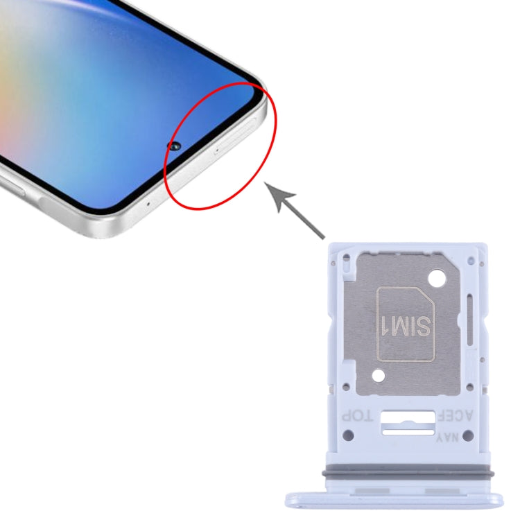 For Samsung Galaxy A35 SM-A356B Original SIM Card Tray + SIM / Micro SD Card Tray (Silver)