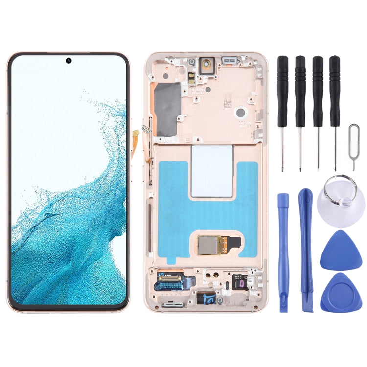 For Samsung Galaxy S22 5G SM-S901B Original LCD Screen Digitizer Full Assembly with Frame (Gold) - free shipping - PMc TechLife - Order now!