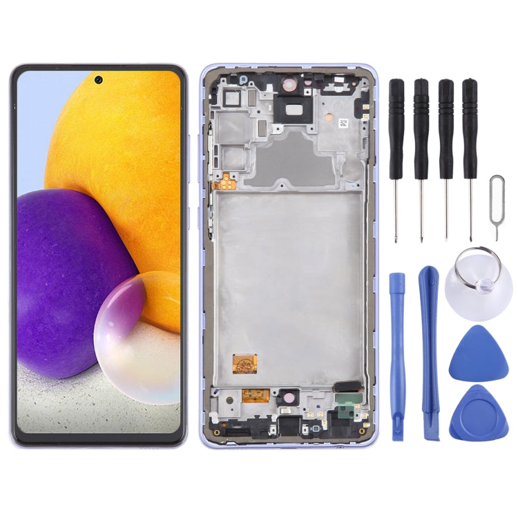 For Samsung Galaxy A72 4G SM-A725 6.43 inch OLED LCD Screen Digitizer Full Assembly with Frame (Purple) - free shipping - PMc TechLife - Order now!