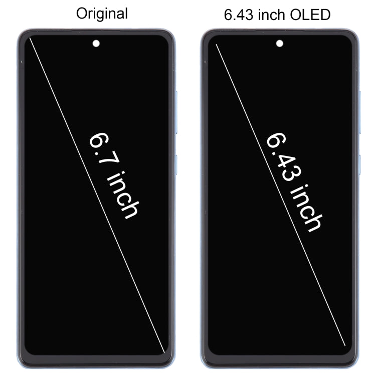 For Samsung Galaxy A72 4G SM-A725 6.43 inch OLED LCD Screen Digitizer Full Assembly with Frame (Blue)