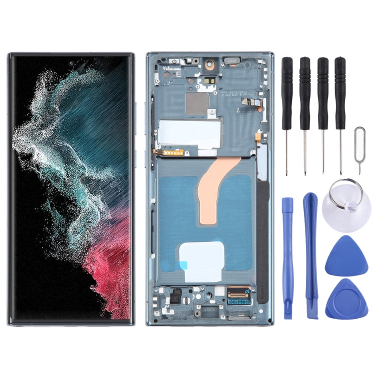 For Samsung Galaxy S22 Ultra 5G SM-S908B Original LCD Screen Digitizer Full Assembly with Frame (Green) - free shipping - PMC TechLife - Order now!
