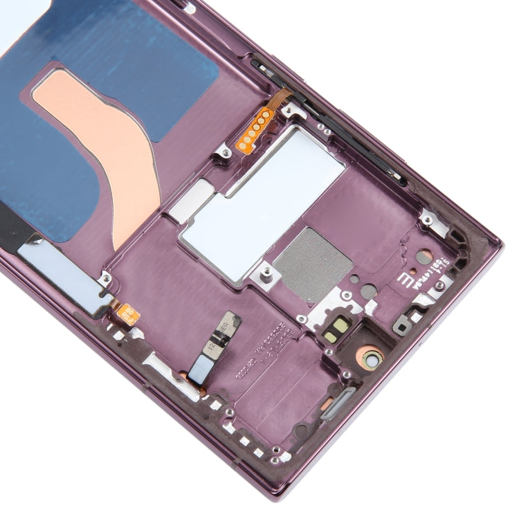 For Samsung Galaxy S22 Ultra 5G SM-S908B Original LCD Screen Digitizer Full Assembly with Frame (Purple)