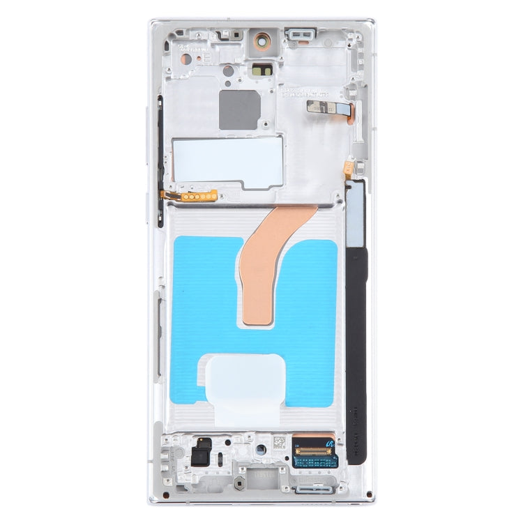 For Samsung Galaxy S22 Ultra 5G SM-S908B Original LCD Screen Digitizer Full Assembly with Frame (White)