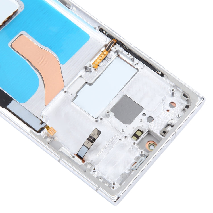For Samsung Galaxy S22 Ultra 5G SM-S908B Original LCD Screen Digitizer Full Assembly with Frame (White)