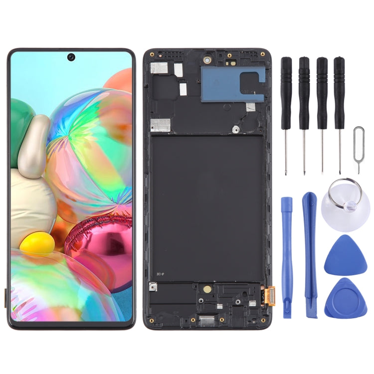 For Samsung Galaxy A71 4G SM-A715F 6.43 inch OLED LCD Screen Digitizer Full Assembly with Frame (Black) - free shipping - PMc TechLife - Order now!