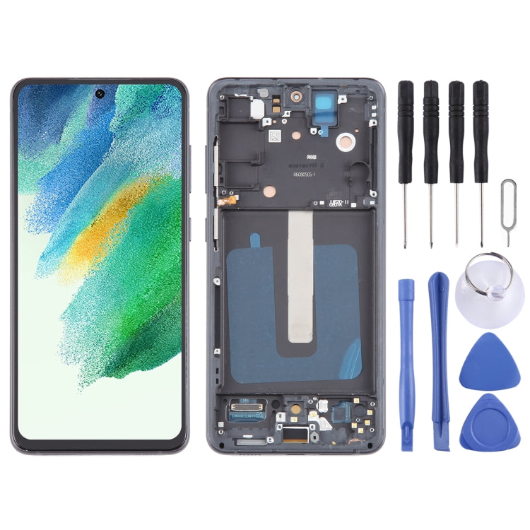 For Samsung Galaxy S21 FE 5G SM-G990B 6.43 inch EU Version OLED LCD Screen Digitizer Full Assembly with Frame (Black) - free shipping - PMc TechLife - Order now!