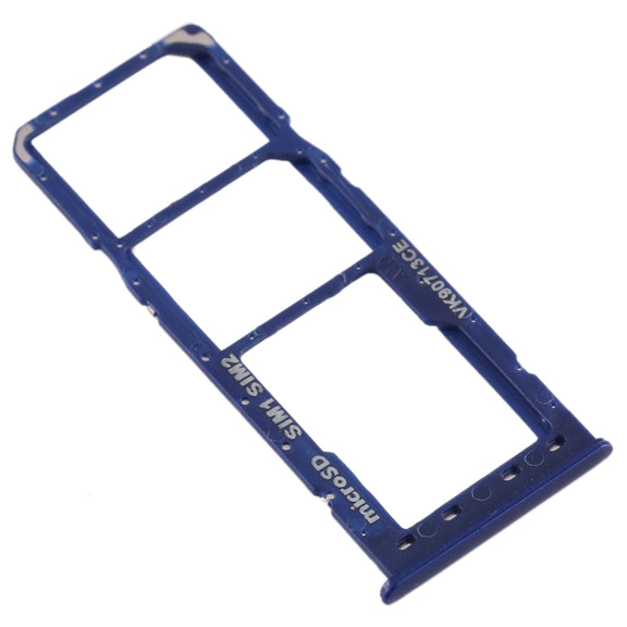 For Galaxy A10 SIM Card Tray + SIM Card Tray + Micro SD Card Tray (Blue)