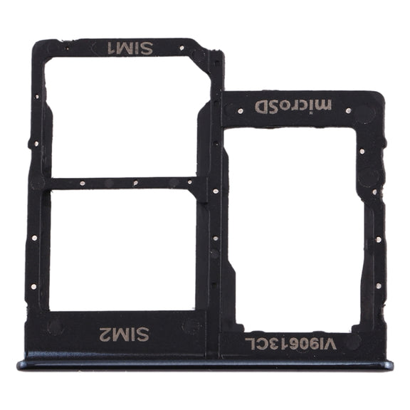 For Galaxy A40 SIM Card Tray + SIM Card Tray + Micro SD Card Tray (Black)