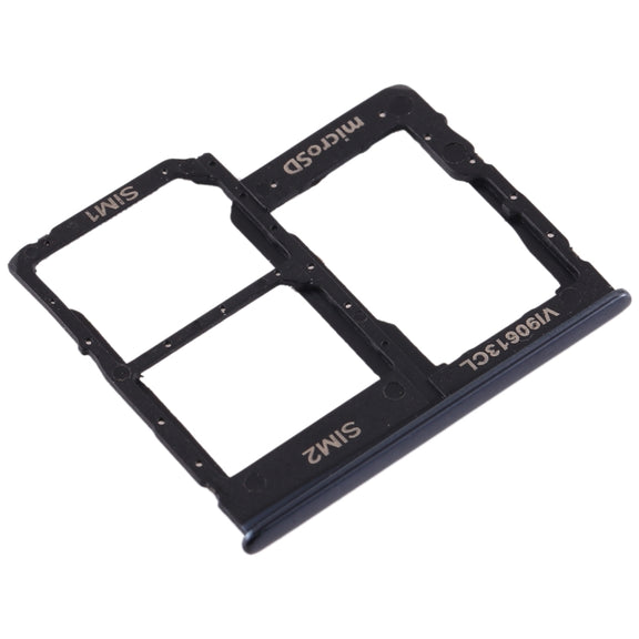 For Galaxy A40 SIM Card Tray + SIM Card Tray + Micro SD Card Tray (Black)