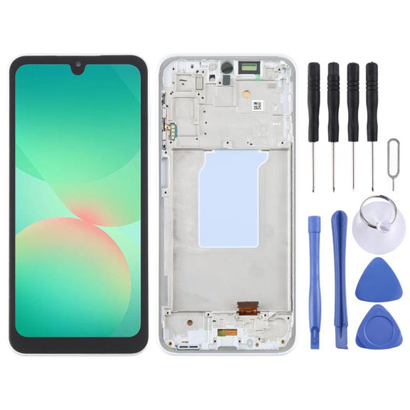 For Samsung Galaxy A26 SM-A266B 6.46 inch OLED LCD Screen Digitizer Full Assembly with Frame (White)