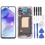 For Samsung Galaxy A55 SM-A556B OLED LCD Screen Digitizer Full Assembly with Frame (Pink)