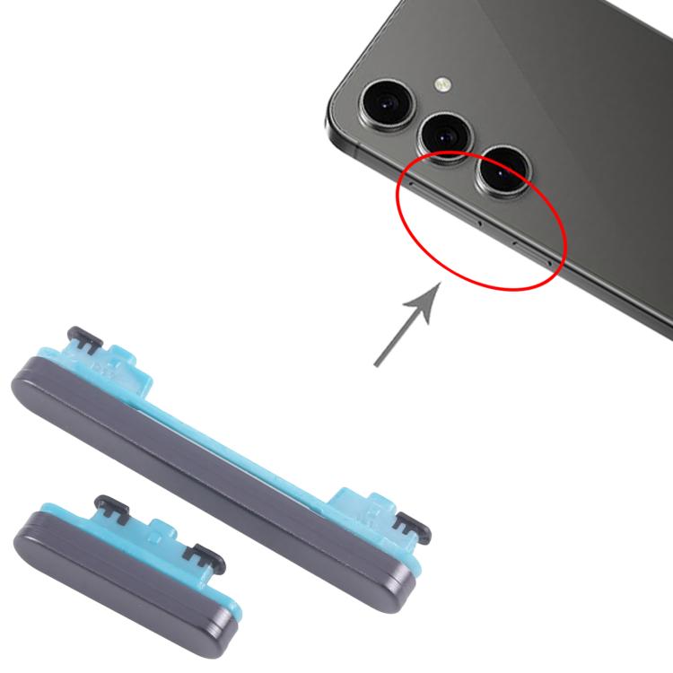 For Samsung Galaxy S24 FE SM-S721B 10pcs Power Button and Volume Control Button (Black)