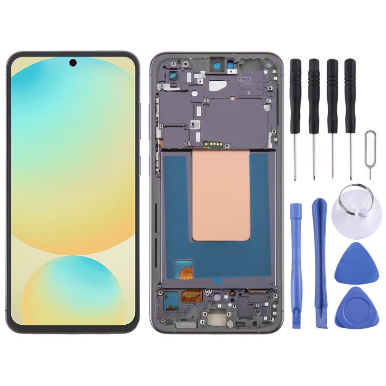 For Samsung Galaxy S24 FE SM-S721B OLED LCD Screen Digitizer Full Assembly with Frame (Black) - free shipping - PMC TechLife - Order now!