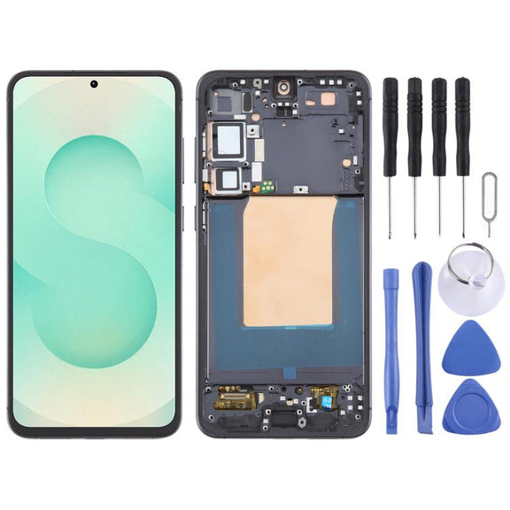 For Samsung Galaxy S25+ SM-S936B OLED LCD Screen Digitizer Full Assembly with Frame (Black)
